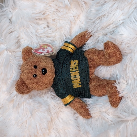 Ty Other - Green Bay Packers Ty Beanie Baby FUZZ Teddy Bear - Retired Vintage Collectible